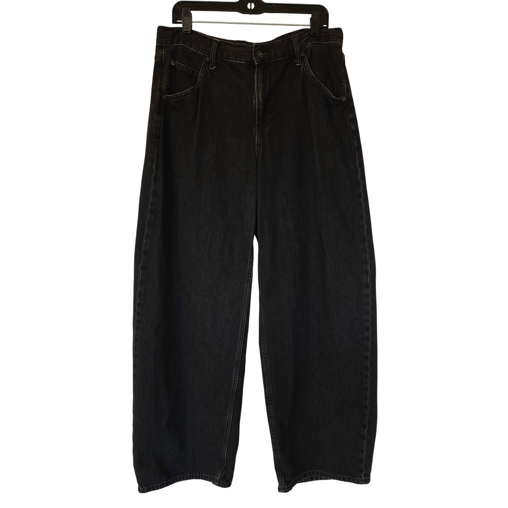 Uniqlo Black Barrel Leg Kaihara Denim Jeans 30 Streetwear Indie Grunge Tapered